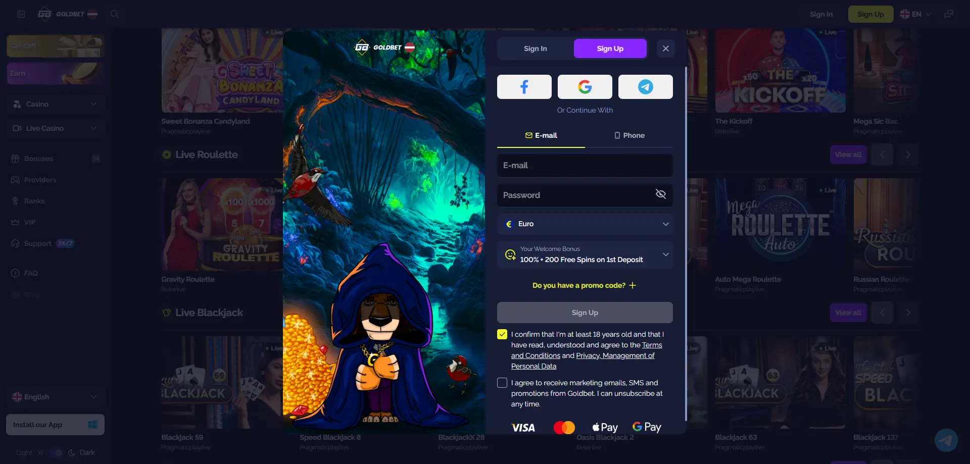 Goldbet Casino регистрация – бърза и лесна процедура за нови играчи